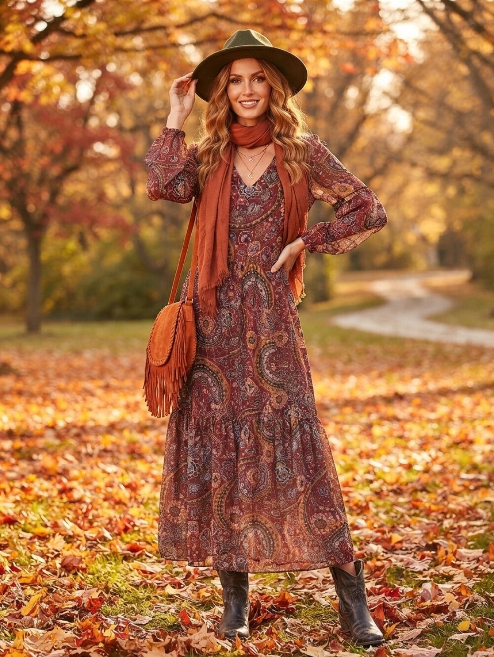 Johnny Was JADE XS Tiered Maxi Dress Metallic Paisley Boho Chic Fall - Picture 2 of 10